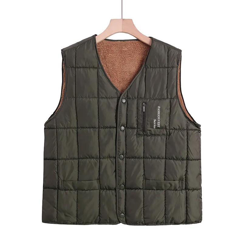 

Men's Autumn Winter Velvet Vest Lightweight Outdoor Casual Vest Summer Camping Fishing Zipper Closure Vest Work Clothes