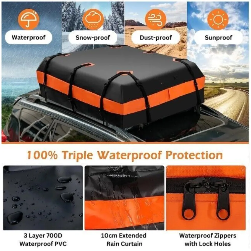 595L Large Car Roof Top Rack Luggage Carrier Bag Storage Bag Travel Waterproof