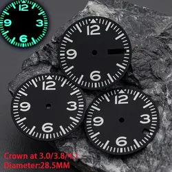 28.5mm 다이얼 핏 남성용 시계 SKX007 SKX009 6105 SRPD 튜나 몬스터 터틀 시계 케이스, 세이코 7s26 NH35 NH36 무브먼트 C3 그린