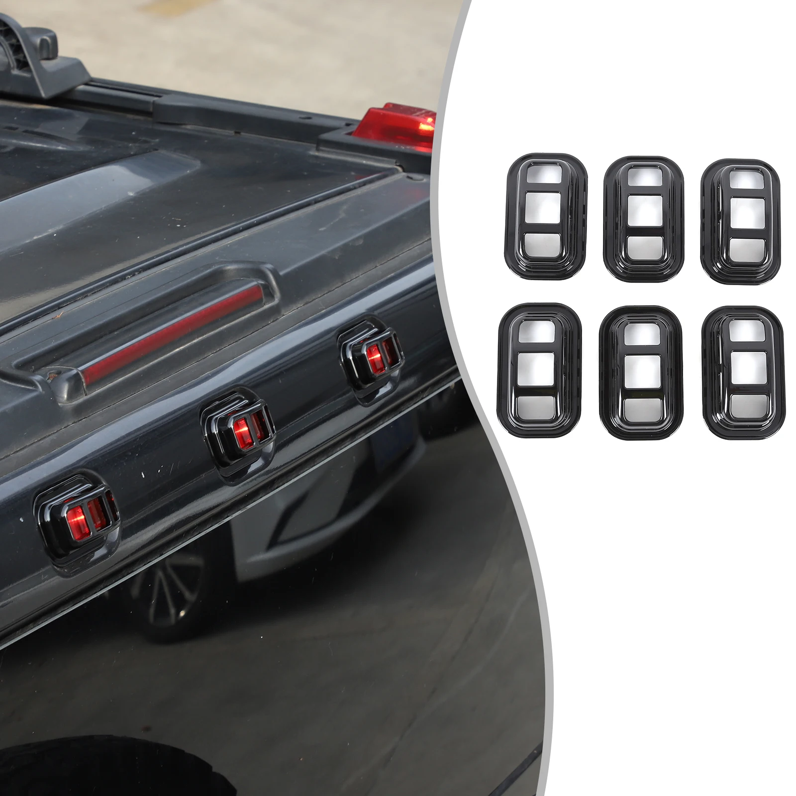 

ABS Glossy Black For Hummer H2 2003-2009 Car front and rear roof light protective mesh cover Car exterior protection accessories