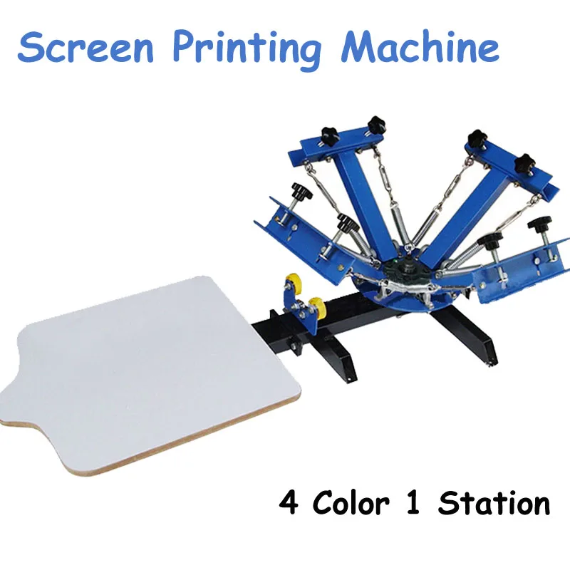 4 Color 1 Station Silk Screen Printing Machine 40*50CM T-shirt Press Making Carousel Printing Area 2025 NEW