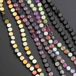 Perles d'espacement à facettes en pierre de cristal, rondelle autrichienne, noir, violet, or, document, bijoux punk, bricolage exécutif, 100 pièces