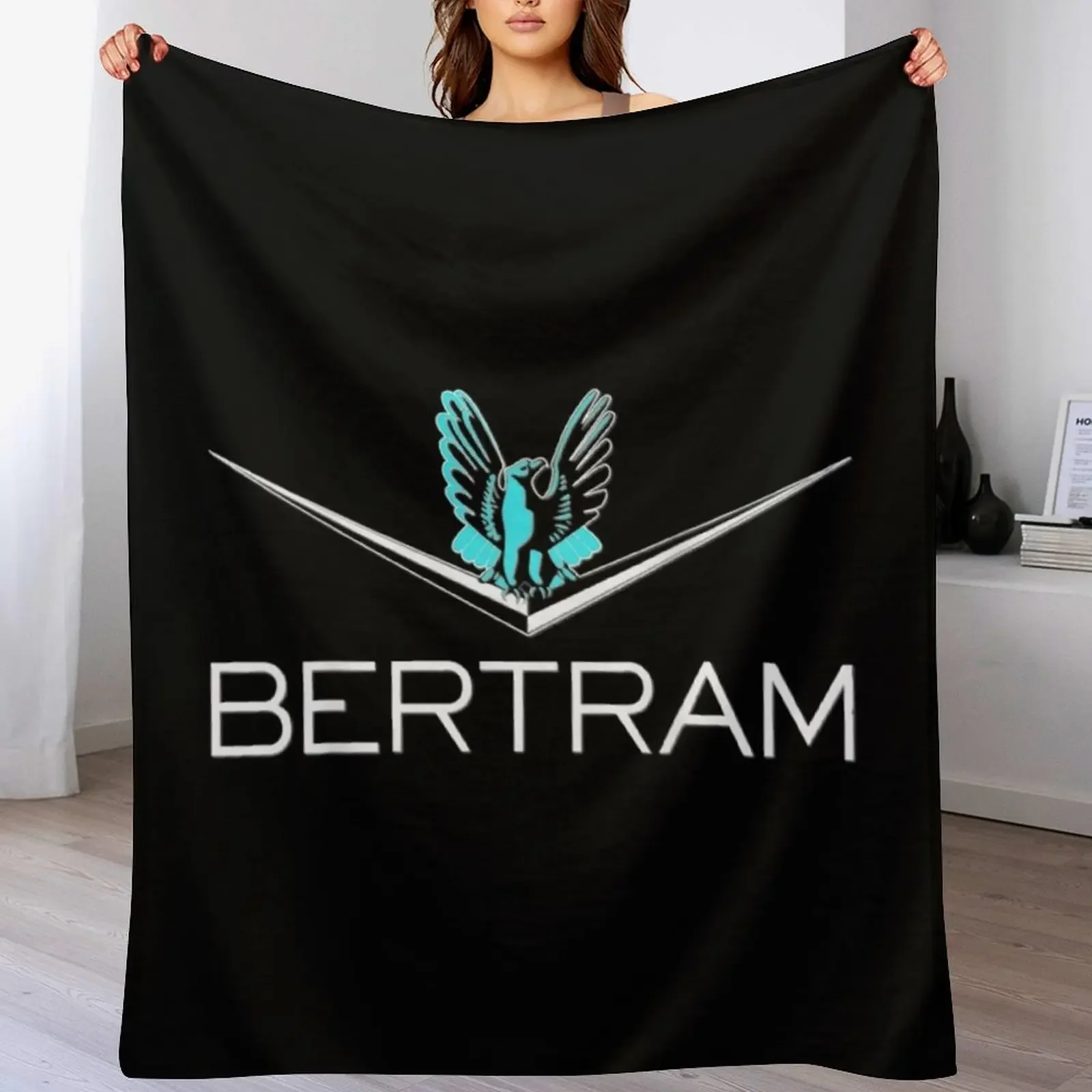 

Bertram Yacht Design Printed on back Throw Blanket Plush Fuzzy Cozy Blanket for Couch Sofa