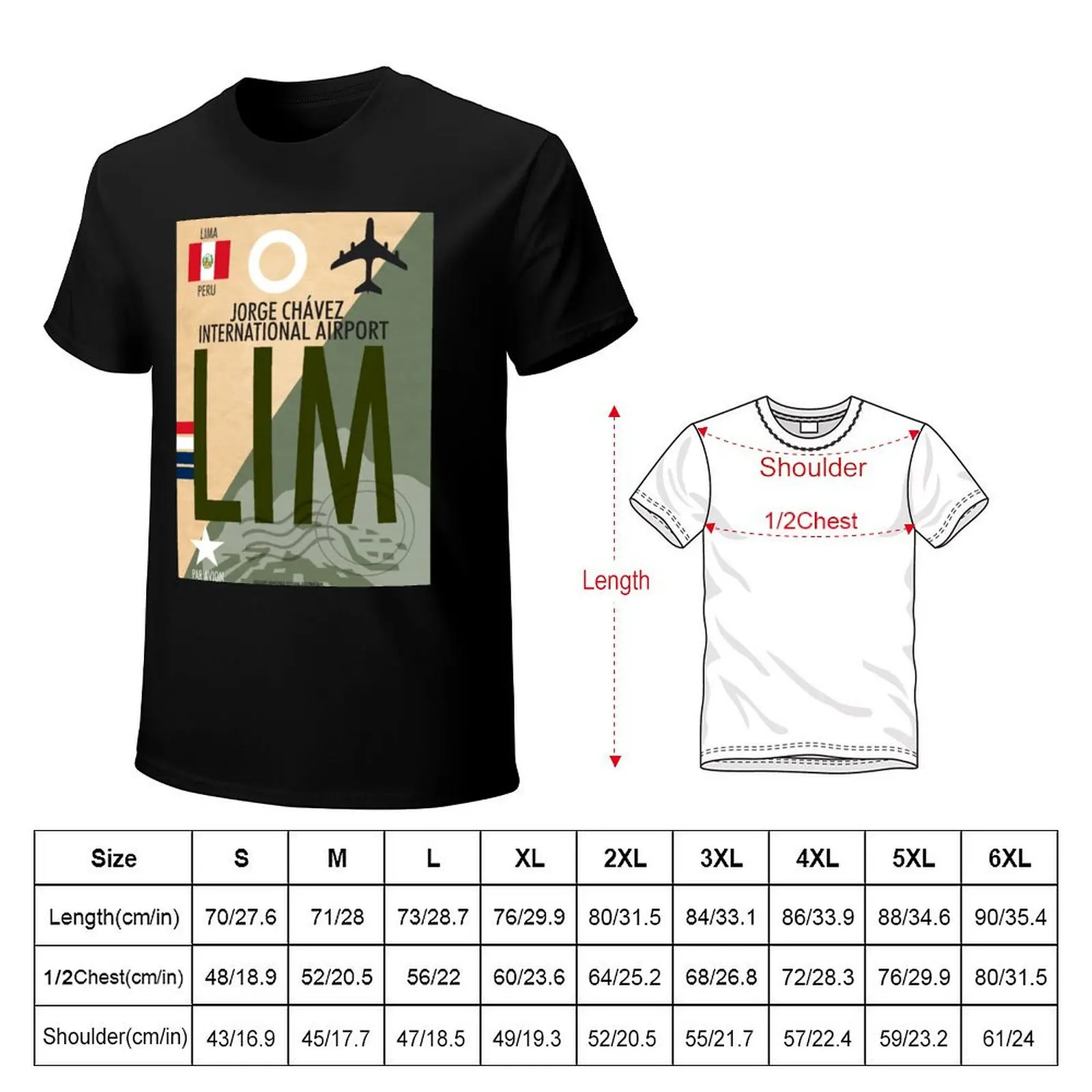 Jorge Chavez International Airport LIM Luggage Tag Baggage Tag Airport Code LIMA PERU SOUTH AMERICA T-Shirt