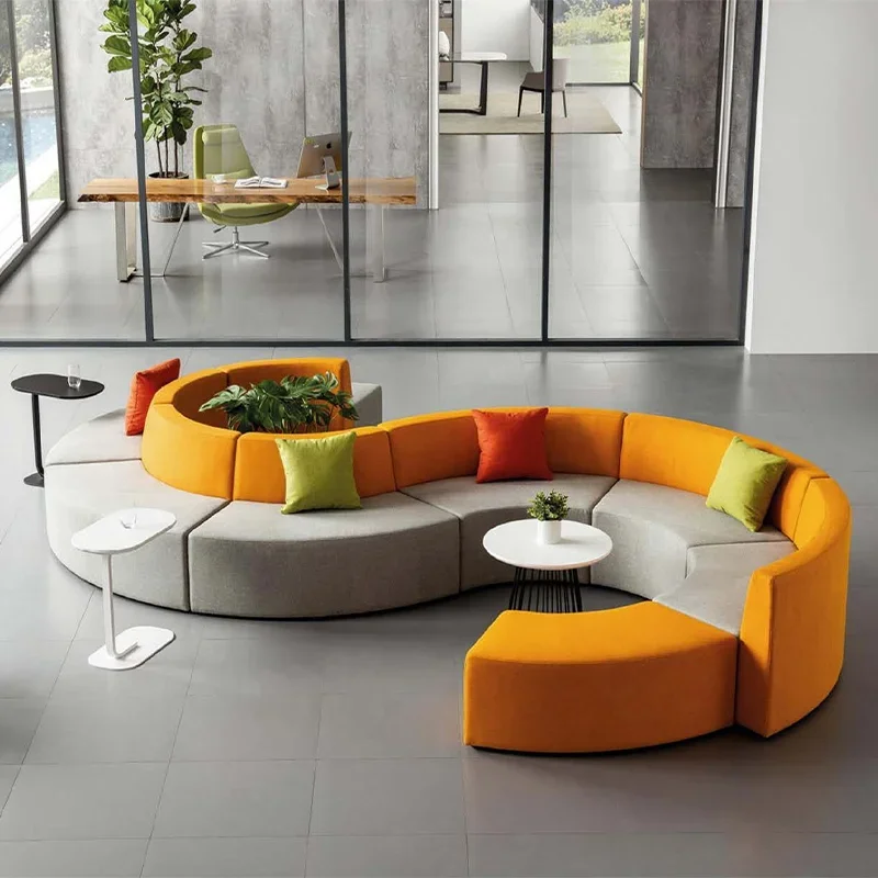 Luxury Restaurant Hotel Waiting Room Office Commercial Furniture Fabric Modern Office Modular Reception Sofa
