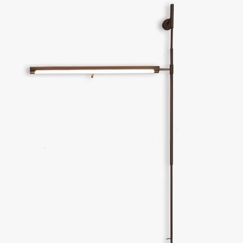 

modern corridor, aisle background wall, long pole wall lamp, hotel model room, retro long strip luminous door plate wall lamp