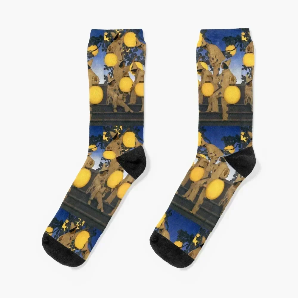 Maxfield Parrish - The Lantern Bearers Socks Wholesale gift gifts Male Socks Women's