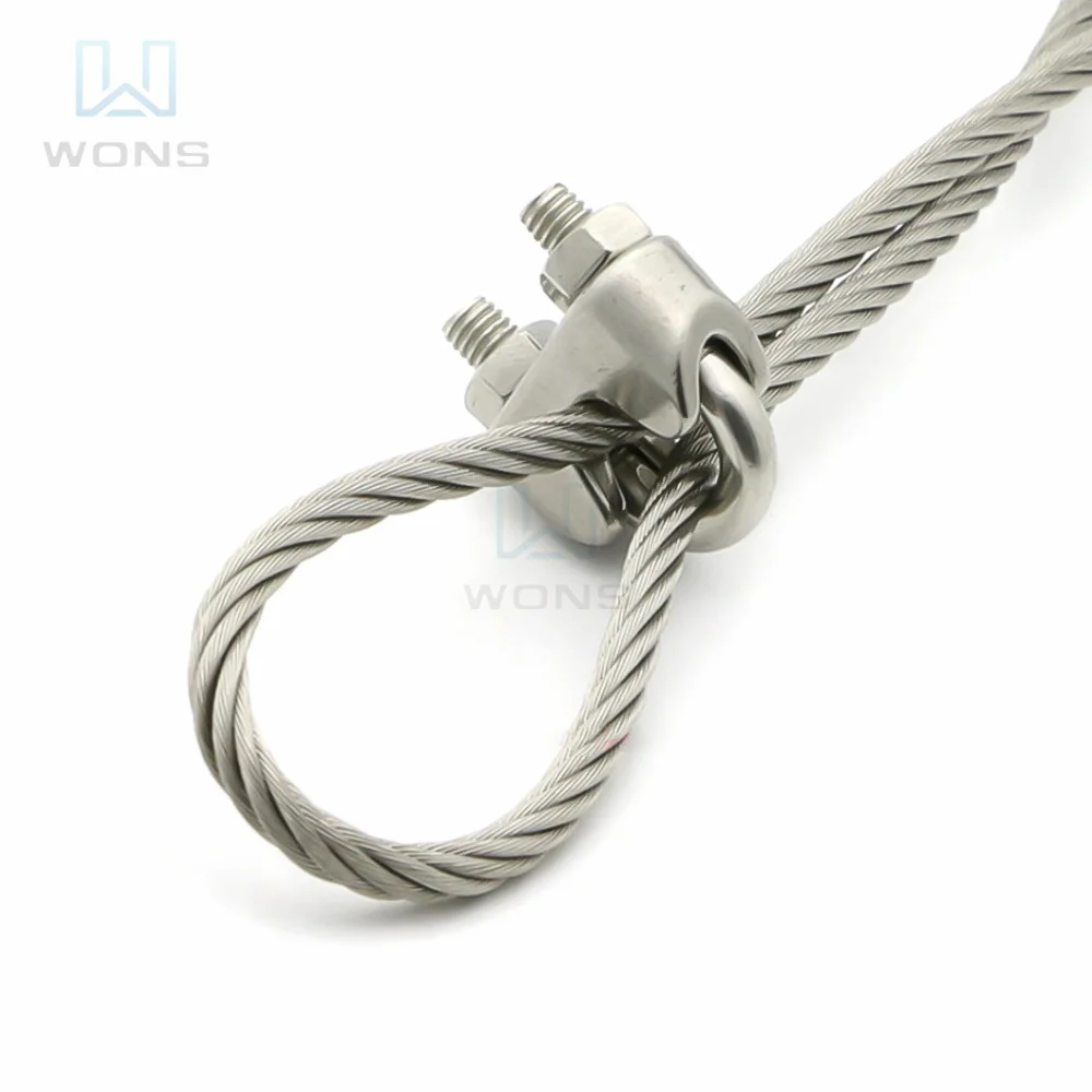 U Type Clamp Wire Clips M2/3/4/5/6/8/10/12/14mm Rope Clip Cable Bolts Rigging Hardware Rope Clamps 304 Stainless Steel