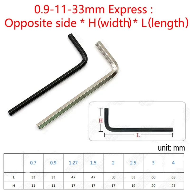 10Pcs Allen Key Set L Wrench Kit For Screw Long Arm Hex KeySet 0.9mm To 4mm Hexagon Spanner Hand Tools Bicycle Repair