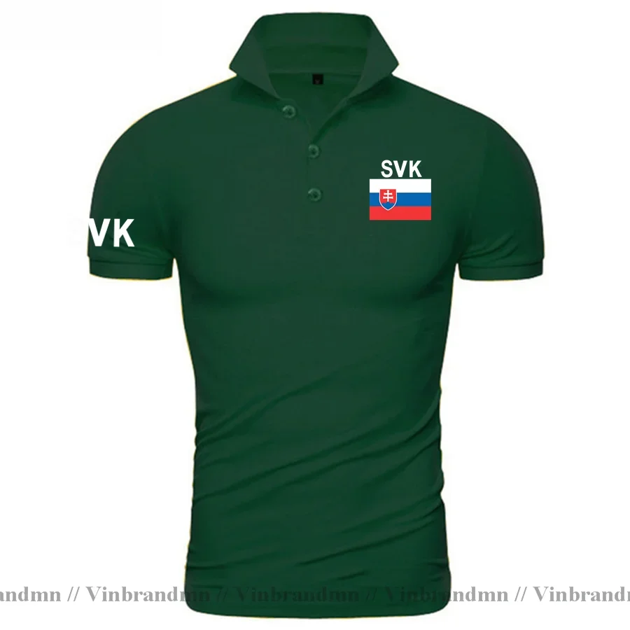 Slovak Republic Slovakia Polo shirt Men Short Sleeve Classic Brand Printed For Country 100% Cotton Nation Team SVK Slovensko New