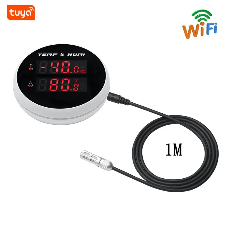 Remotely Monitor Tempruture Tuya Smart WIFI Hygrometer Thermometer Hands-free Voice Control USB Charge or Rechargable Battery