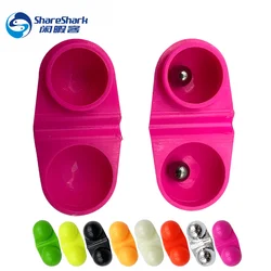 15 PCS Fishing Double Rattle Beads Catfish Lure Rig Fishing Tools Line Rattles Beads Plastic Accessory for Catfish