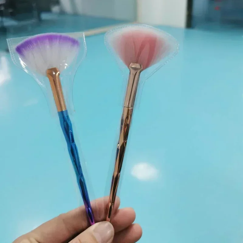 5 ชิ้นพัดลมแปรงแปรงแต่งหน้านุ่มแปรงแต่งหน้าเครื่องสําอาง Applicator เครื่องมือด้ามไม้และเส้นใยนุ่มสําหรับ Glycolic Peel Mask