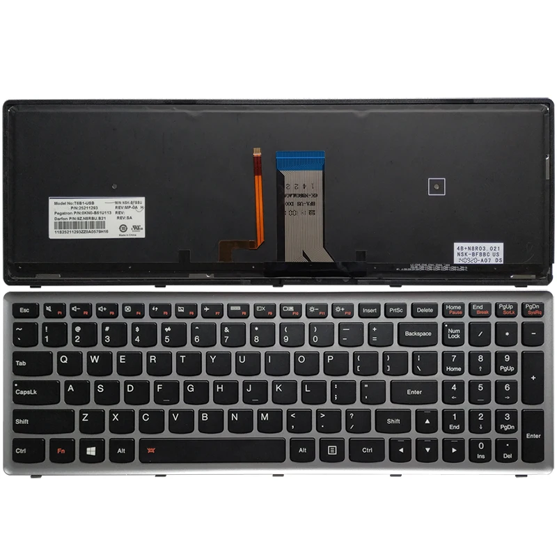 

NEW US laptop keyboard for Lenovo Ideapad Z710 U510 US keyboard with Backlight