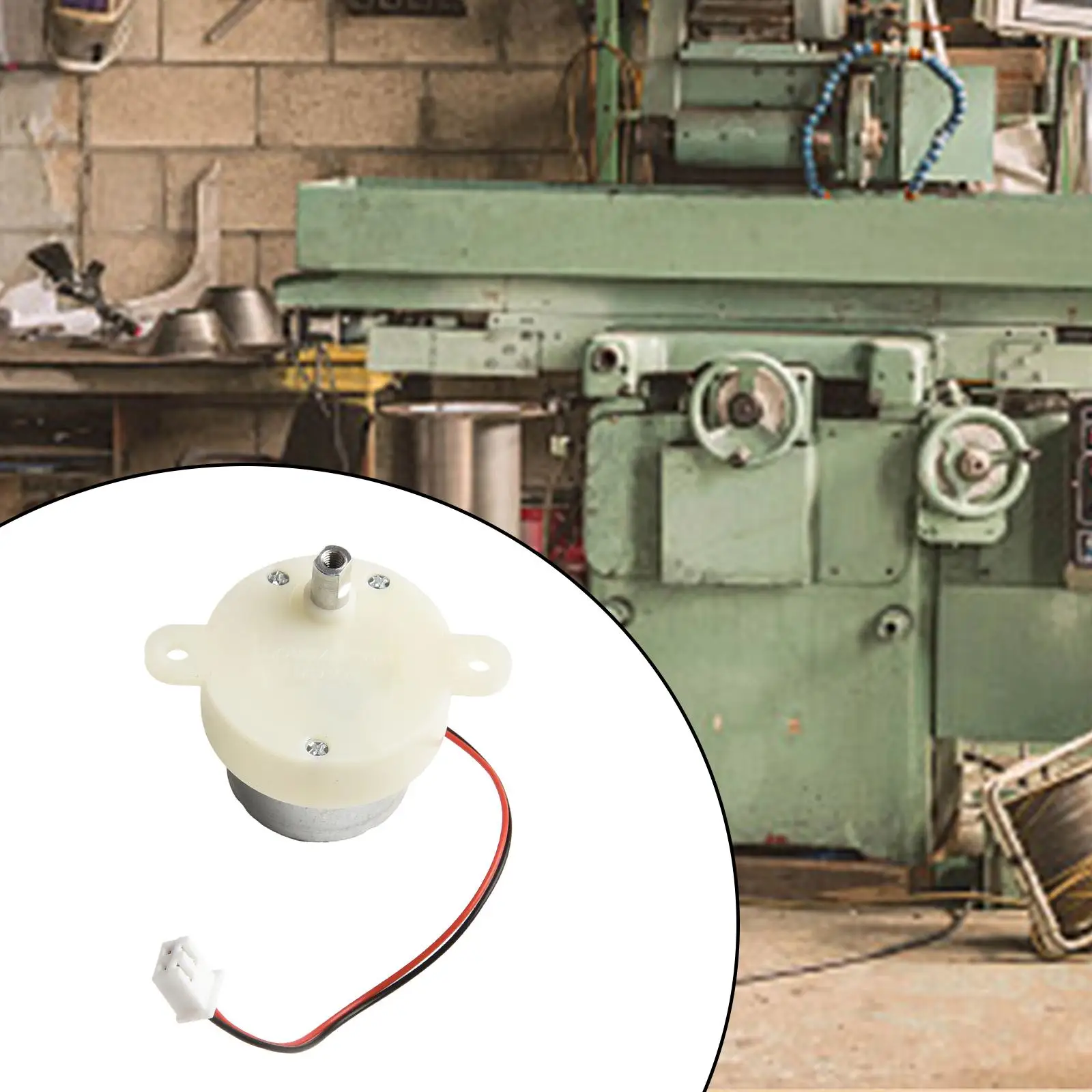 Reduction Motor Replacement High Torque Cylinder Shape Deceleration Reducing Motor 2 Wire Connecting Rotating Display Stand