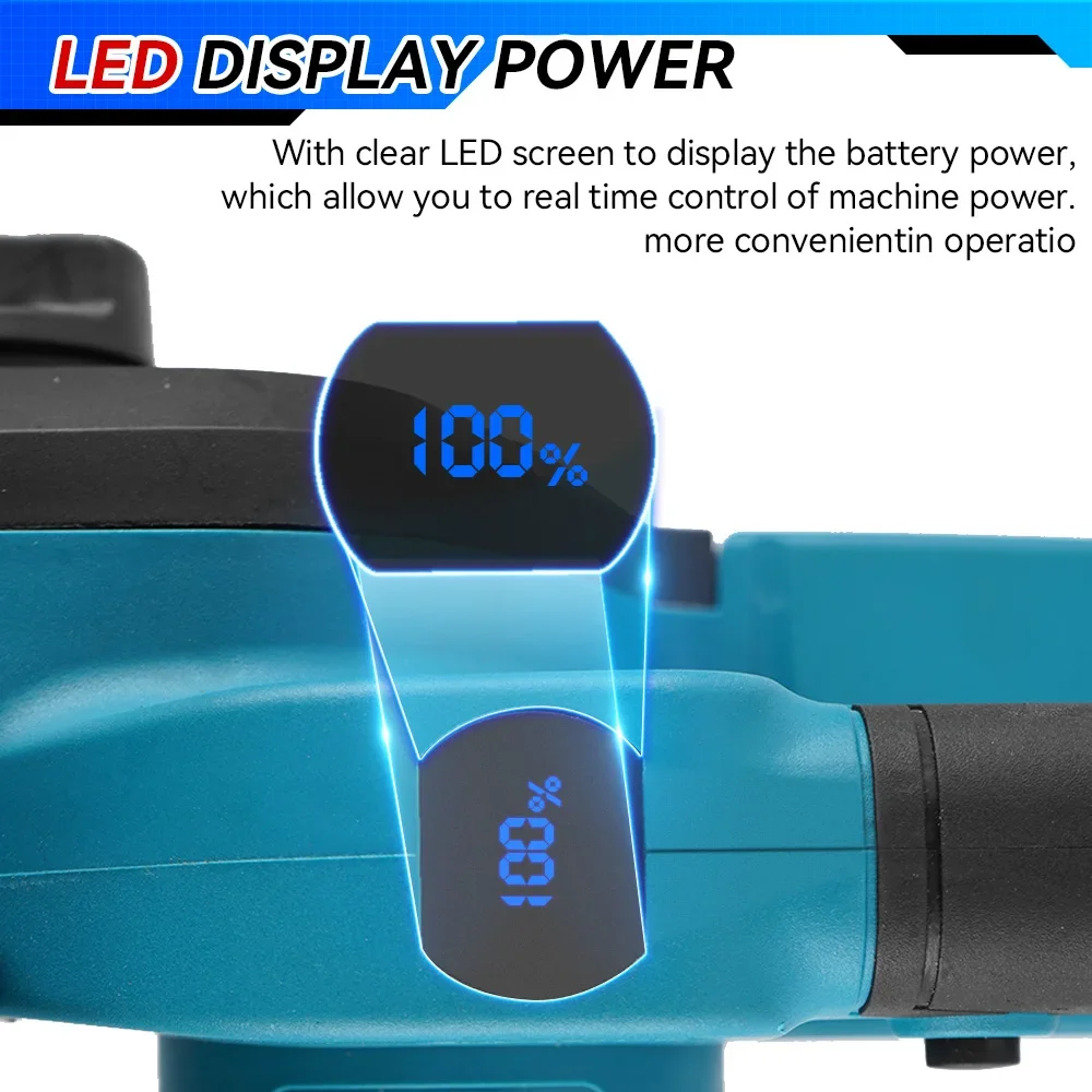 Yofidra 12'' 2000W Brushless Electric Saw Cordless Woodworking Garden Cutting Logging Machine Power Tools For Makita 18V Battery