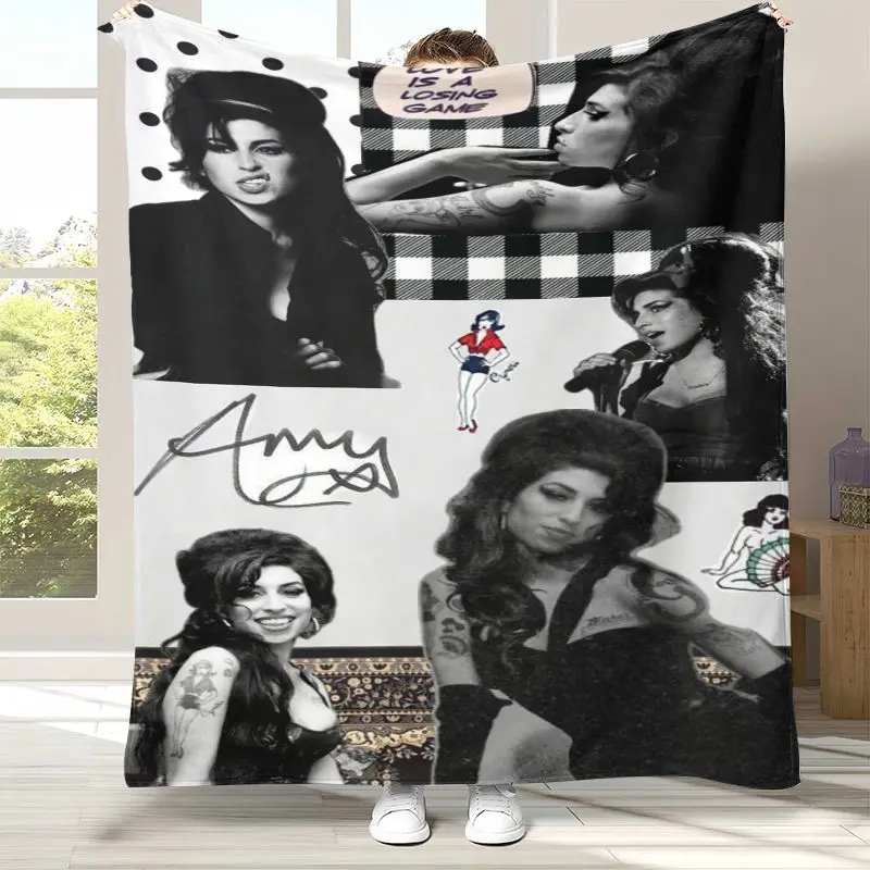 Amy Winehouse Music Singer Soft Flannel Throw Blanket,Cozy Warm Blanket for Bed,Sofa,Living Room,Picnic,Camping,Home Decor,Gift