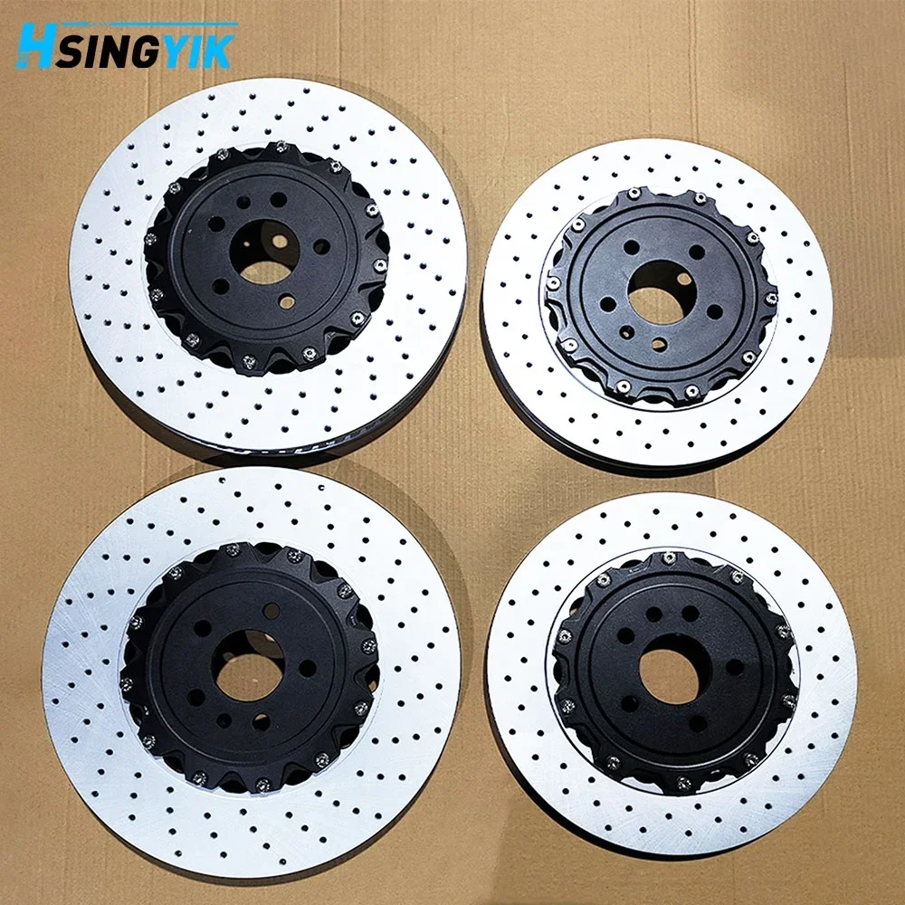 Hsingyik High Performance Custom Design Aluminum Hat 2 Piece Brake Rotors Disc for Audi S6 S7 RSQ8 RS7 SQ7 Brake Rotors