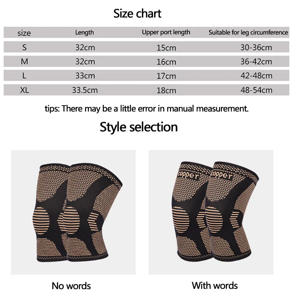 1Pcs Band Copper Nylon Knee Brace for Arthritis Pain and Support Knee Sleeve Compression for Sports Workout Arthritis Relief