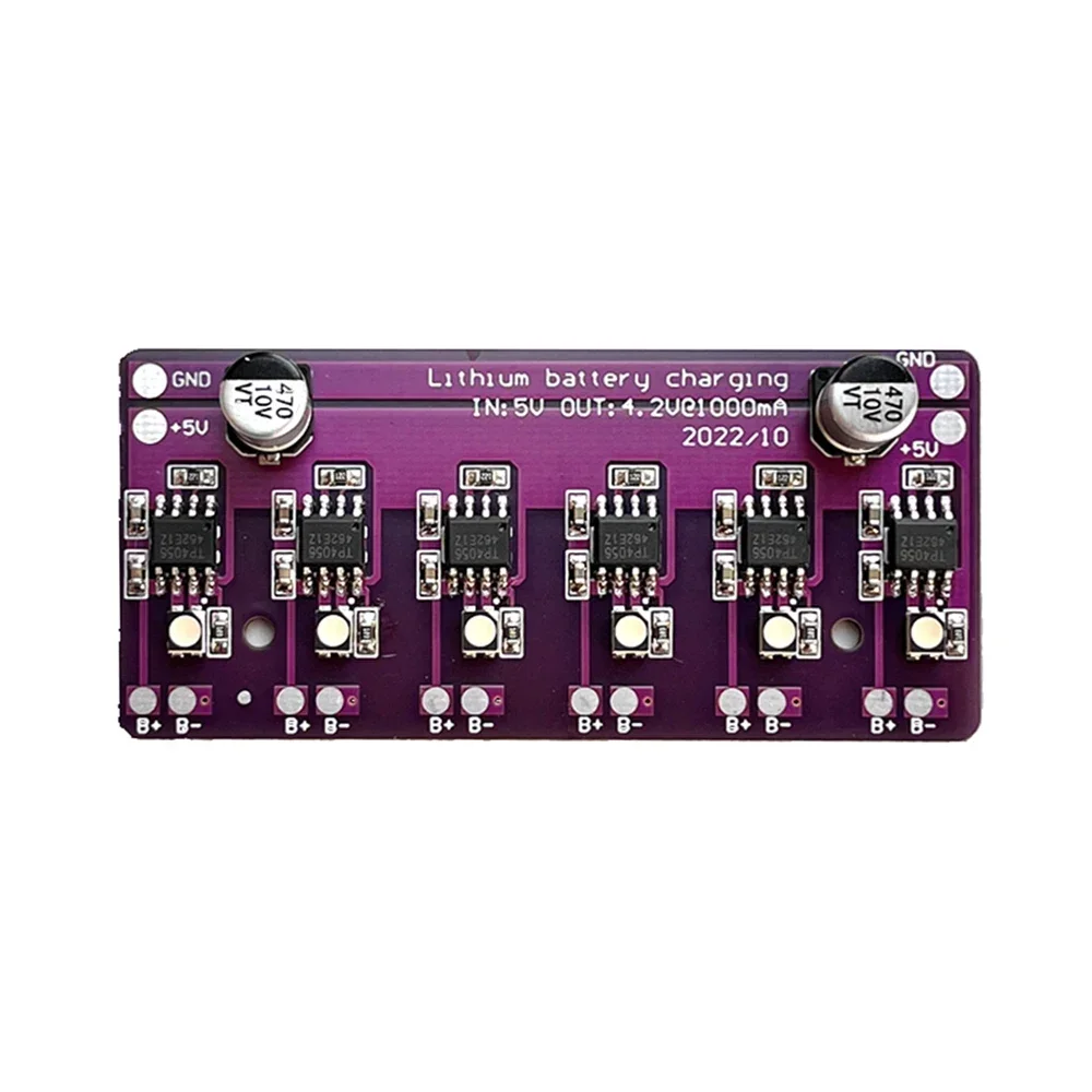 

Diymore 6in1Charging Module PCB Circuit Board Charger Array 5V Input for 18650 4.2V Lithium Battery Accessories 10PCS