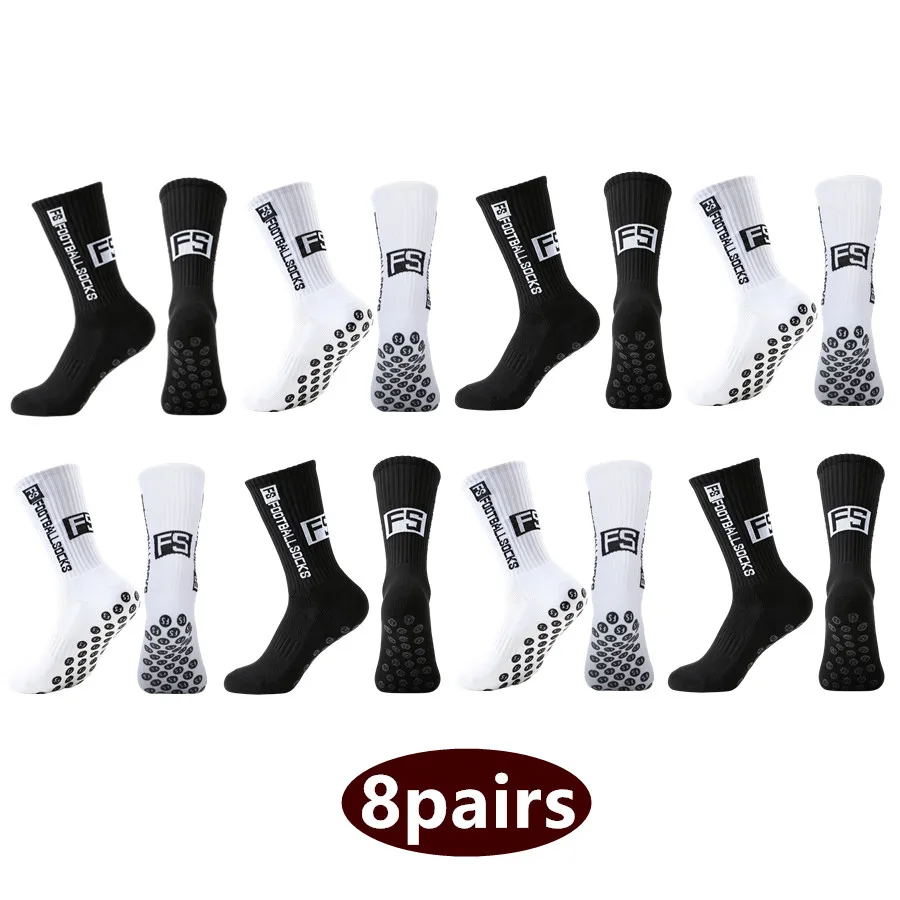 

8pairs unisex anti slip grip football rugby sports grip towel bottom breathable shockproof professional socks