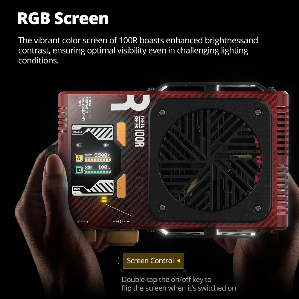AMBITFUL 100R Luce video LED 100W 2700K-6500K Versione bicolore CRI 96+ TLCI 95+ Controllo luce LED tascabile portatile con APP