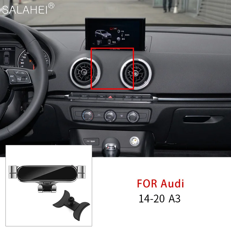 

Gravity Adjustment Car Mobile Phone Holder For Audi A3 S3 RS3 8V 2013-2019 Air Vent Mount Stand GPS Support For iPhone Huawei LG