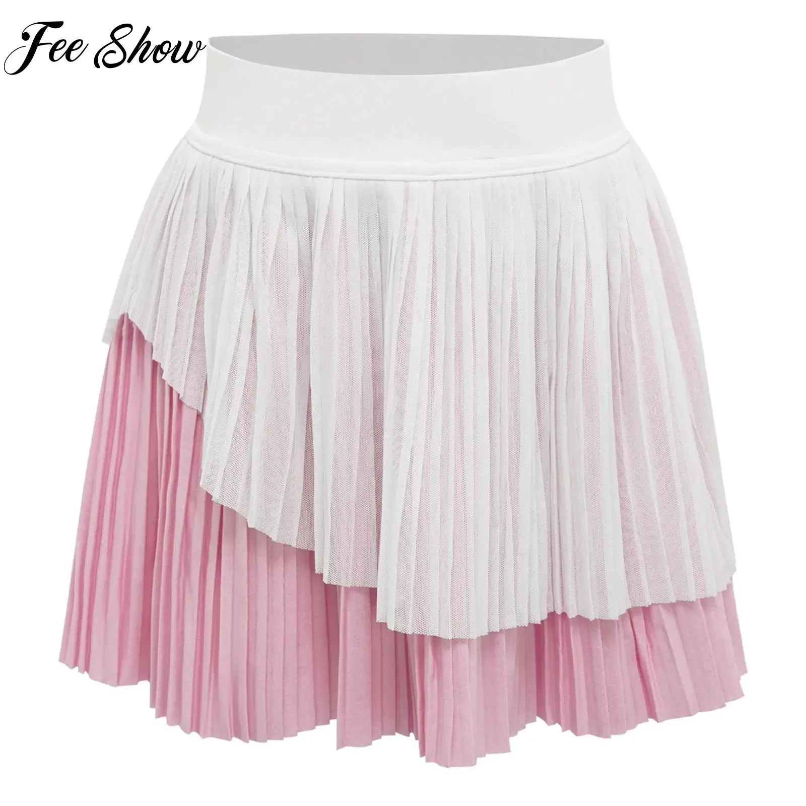 

Теннисная юбка для тренировок, детские спортивные юбки для гольфа и волейбола для девочек, нижняя часть, плиссированная юбка с эластичным поясом и встроенными шортами с карманами