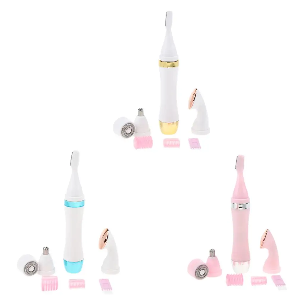 

Дорожный портативный электрический набор для удаления волос для бровей, губ, подбородка, щек, на батарейках