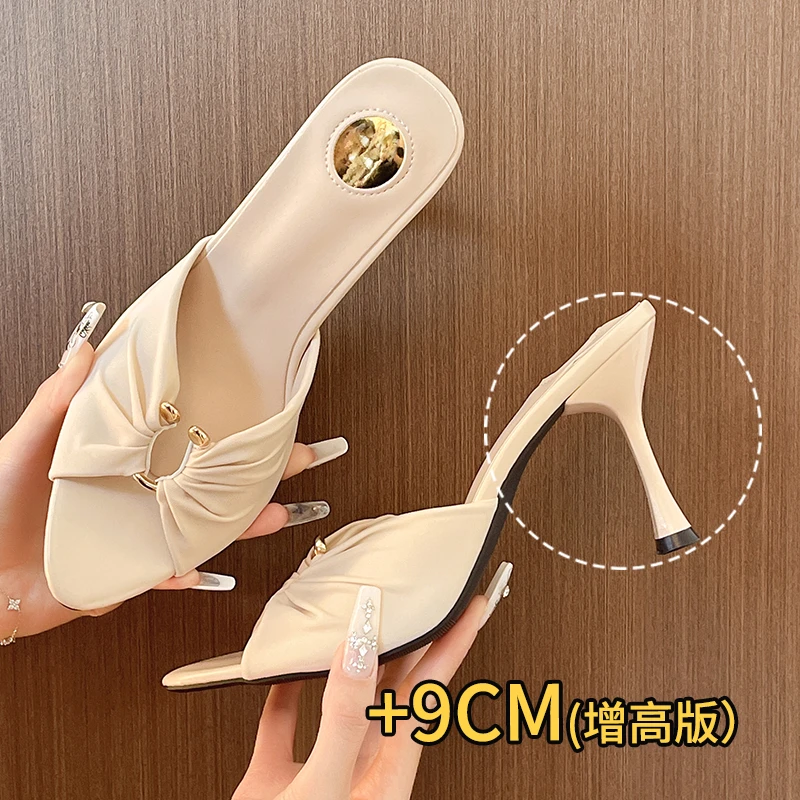 Summer Woman Fashion Open Toe Thin High Heels Sandals Street Style Stripper Party Slides Women Shoes Zapatos De Mujer