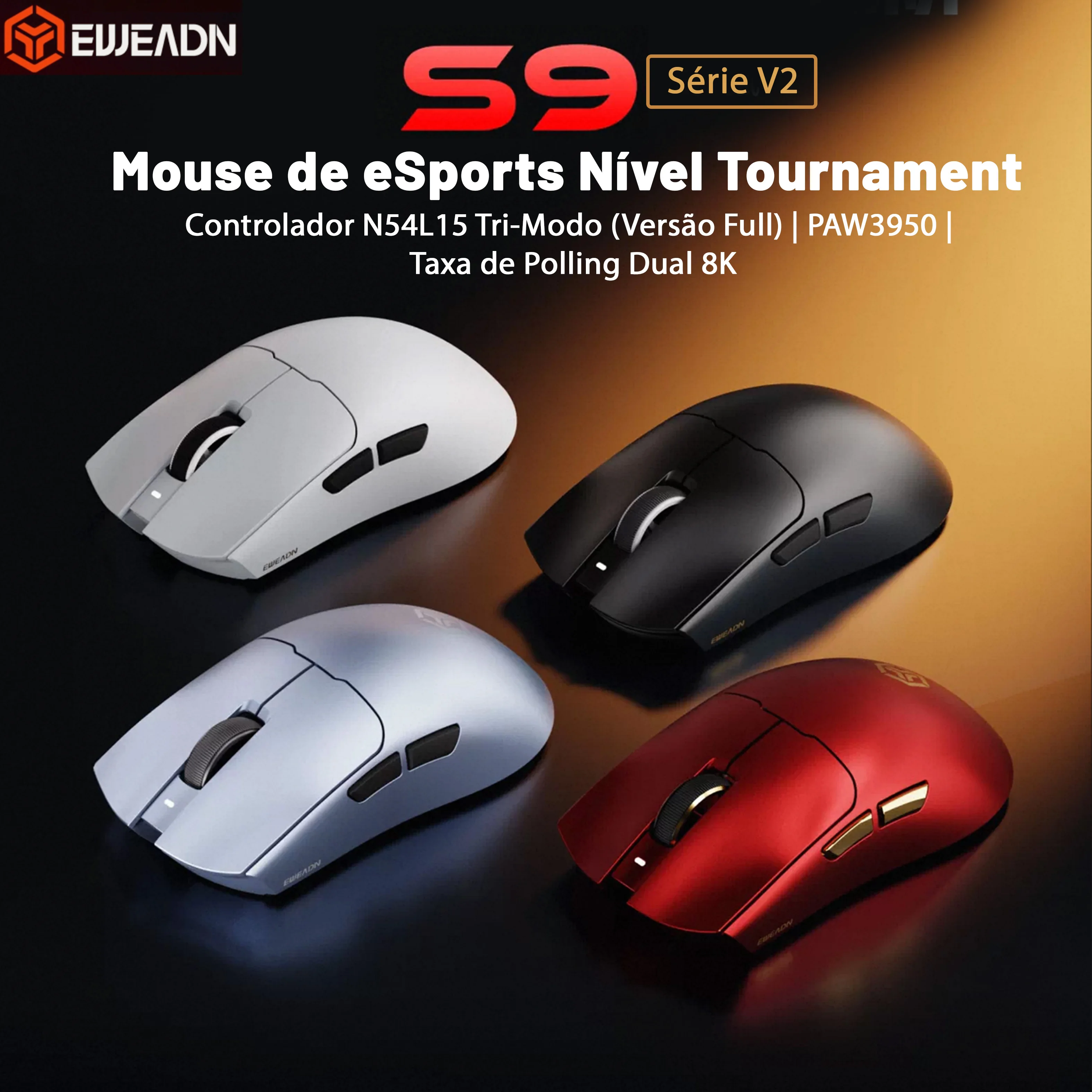 EWEADN S9 V2 Ultra  Wireless gaming Esports Office Mouse PAW3950  42000DPi 750IPS Mouse for Gamer office