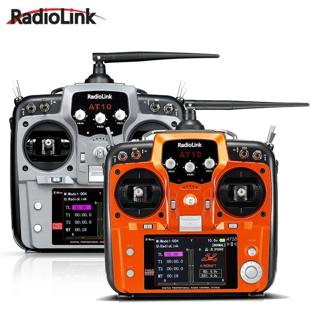 RadioLink AT10 II 2.4Ghz 12CH RC Transmitter with R12DS Receiver and PRM-01 Voltage Return Module Battery for RC Quadcopter