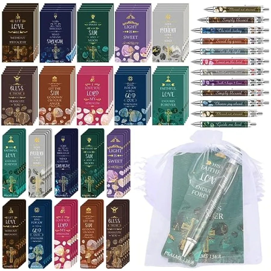 

200 Pcs Bible Verse Christian Church Gift Bulk for Women Mother's Day Church Favors Sunday School Study Supplies Include 50 Boo