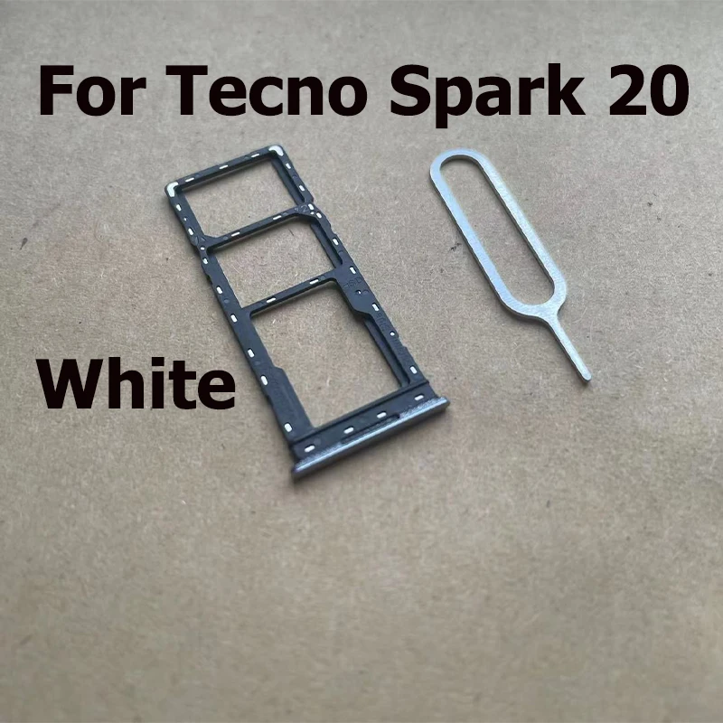 New For Tecno Spark 20 Sim Card Tray Slot Holder Socket Adapter Connector Repair Parts For Spark 20 Pro