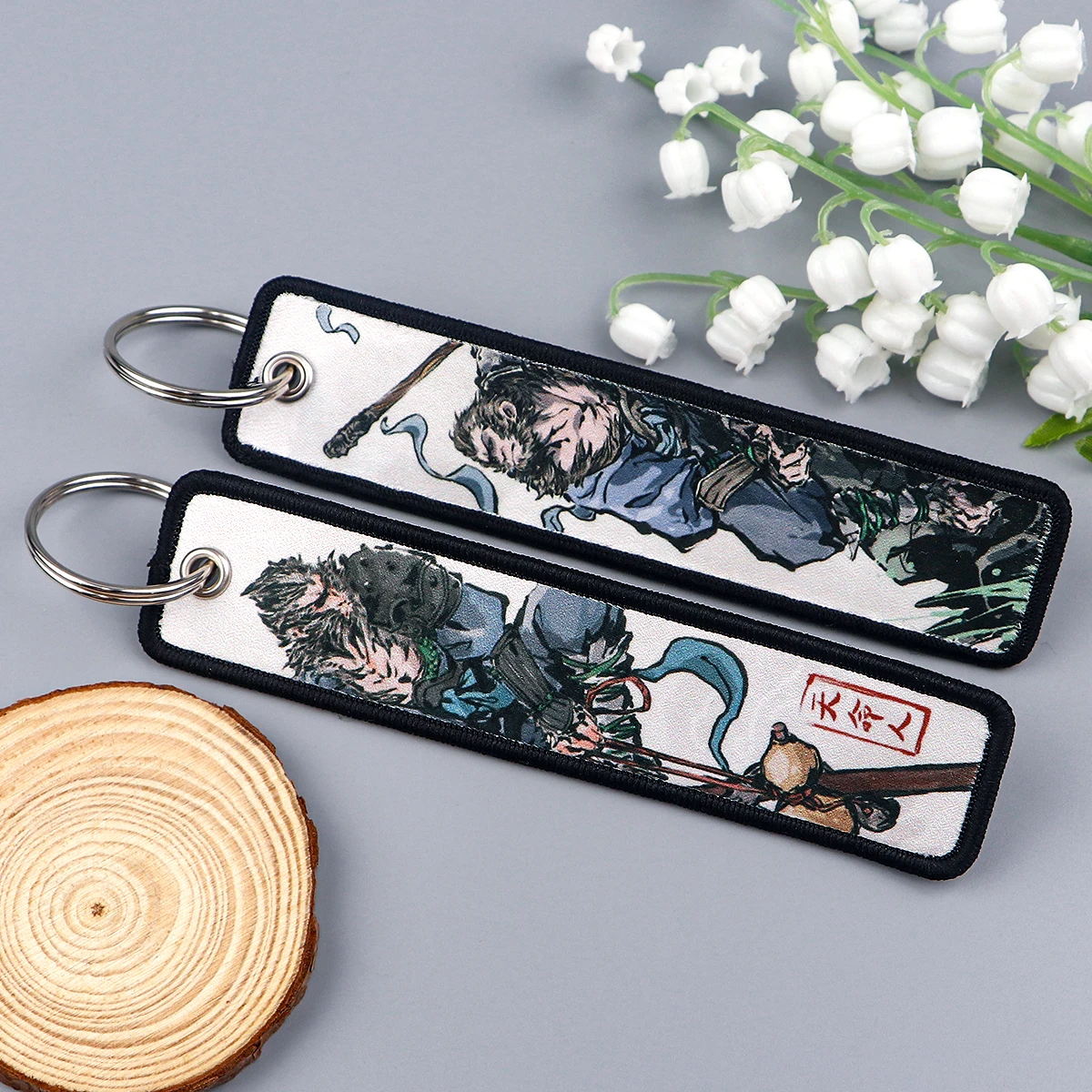 Черный миф Wukong, кольцо для ключей с вышивкой, бирка для багажа, авиационные брелоки для автомобиля, аксессуар, подвеска для подарка