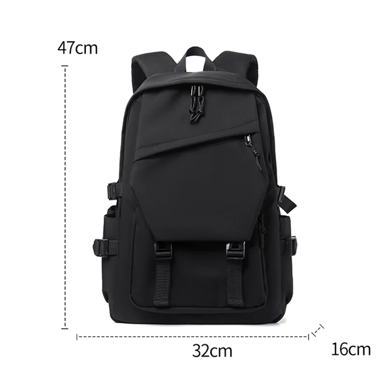 حقيبة ظهر بسيطة بلون سادة مع حجرة للكمبيوتر المحمول والكمبيوتر اللوحي، وأشرطة كتف قابلة للتعديل، مثالية للمدرسة والسفر والرياضات الخارجية