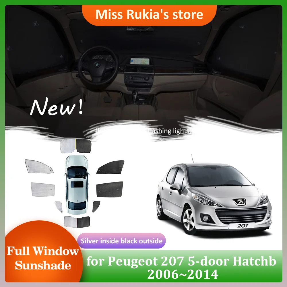 

Автомобильные солнцезащитные козырьки для Peugeot 207 5-дверный хэтчб 2006 ~ 2014 боковые окна на крыше солнцезащитный козырек занавеска на лобовое стекло крыша аксессуары