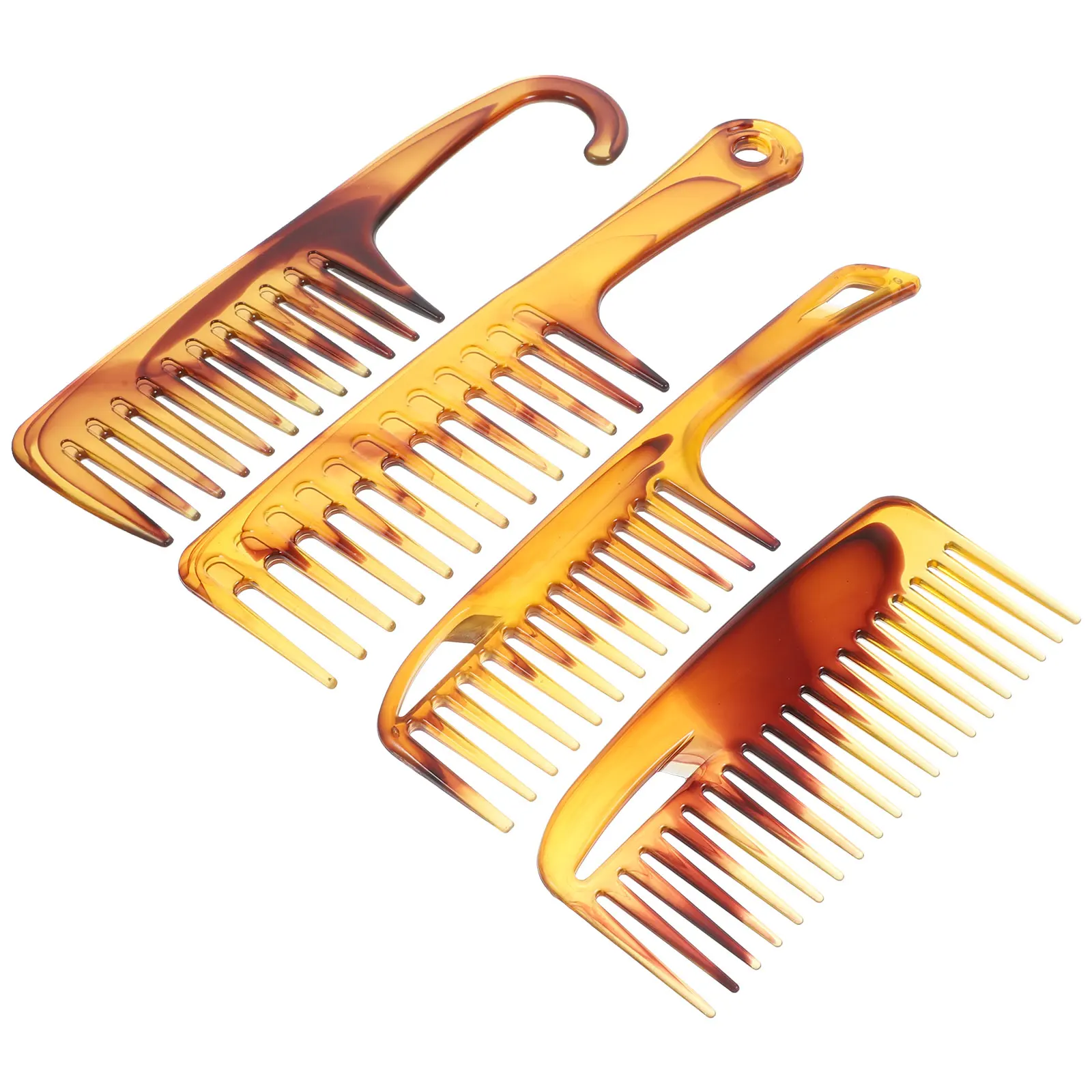 

Retro Oil-haired Comb Set Wide Tooth Hook Handle Men PP Plastic Hair Comb Vintage Style Detangling Sleek Straight Knot-free Hair