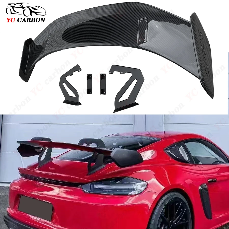 

For Porsche 718 981 987 GT4 RS Style Carbon Fiber Spoiler Rear Wing Auto Racing Car Styling Tail Lip Wing Body Kit