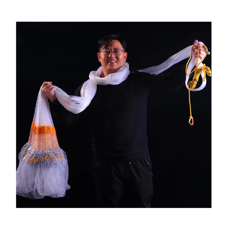 

12FT Strong Monofilament Nylon PA Hand Casting Nets Double Knot Trammel Fishing Net for Cage Fishing