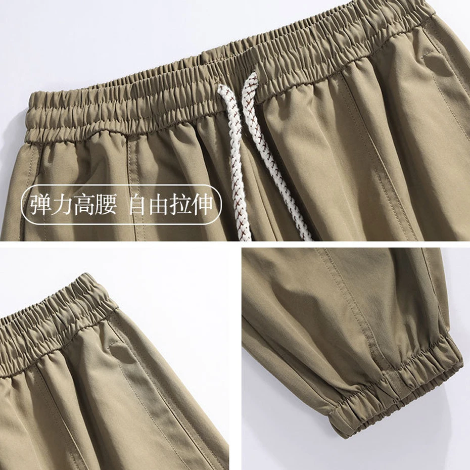 9XL Plus Size Jogger Pants Men Sweatpants Fashion Casual Solid Color Big Size Stretch Waist Trousers