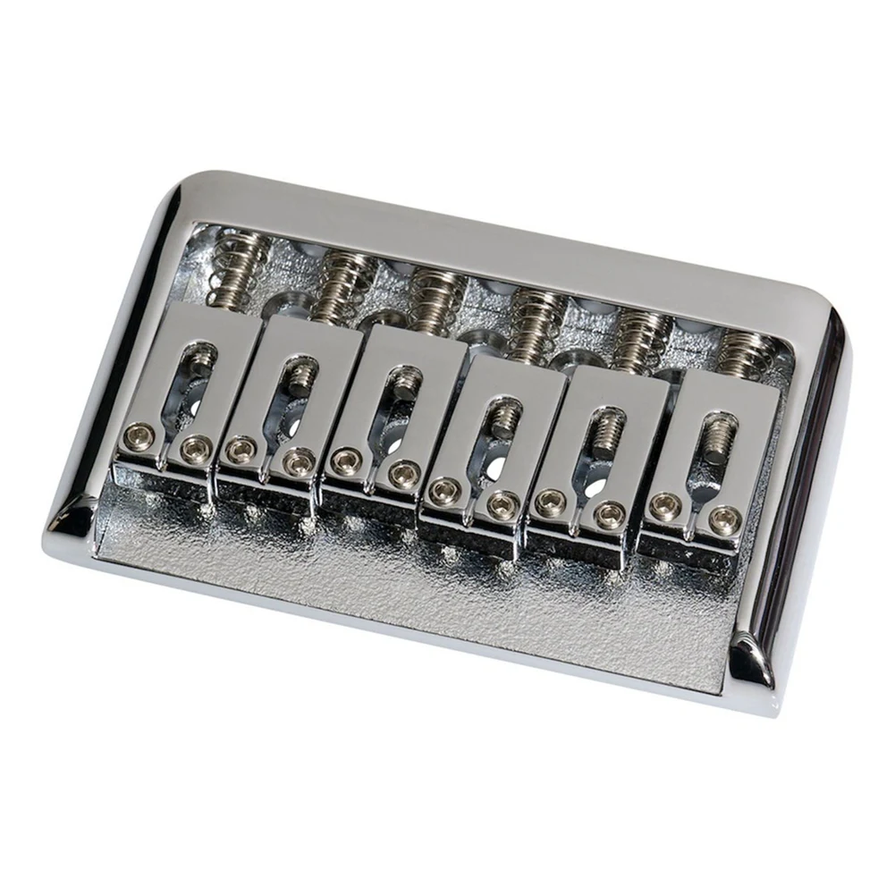 AA90 - Puente de guitarra eléctrica sin trémolo, tipo Hardtail, para guitarra Fender Strat Stratocaster Tele Telecaster de 6 cuerdas, color plateado