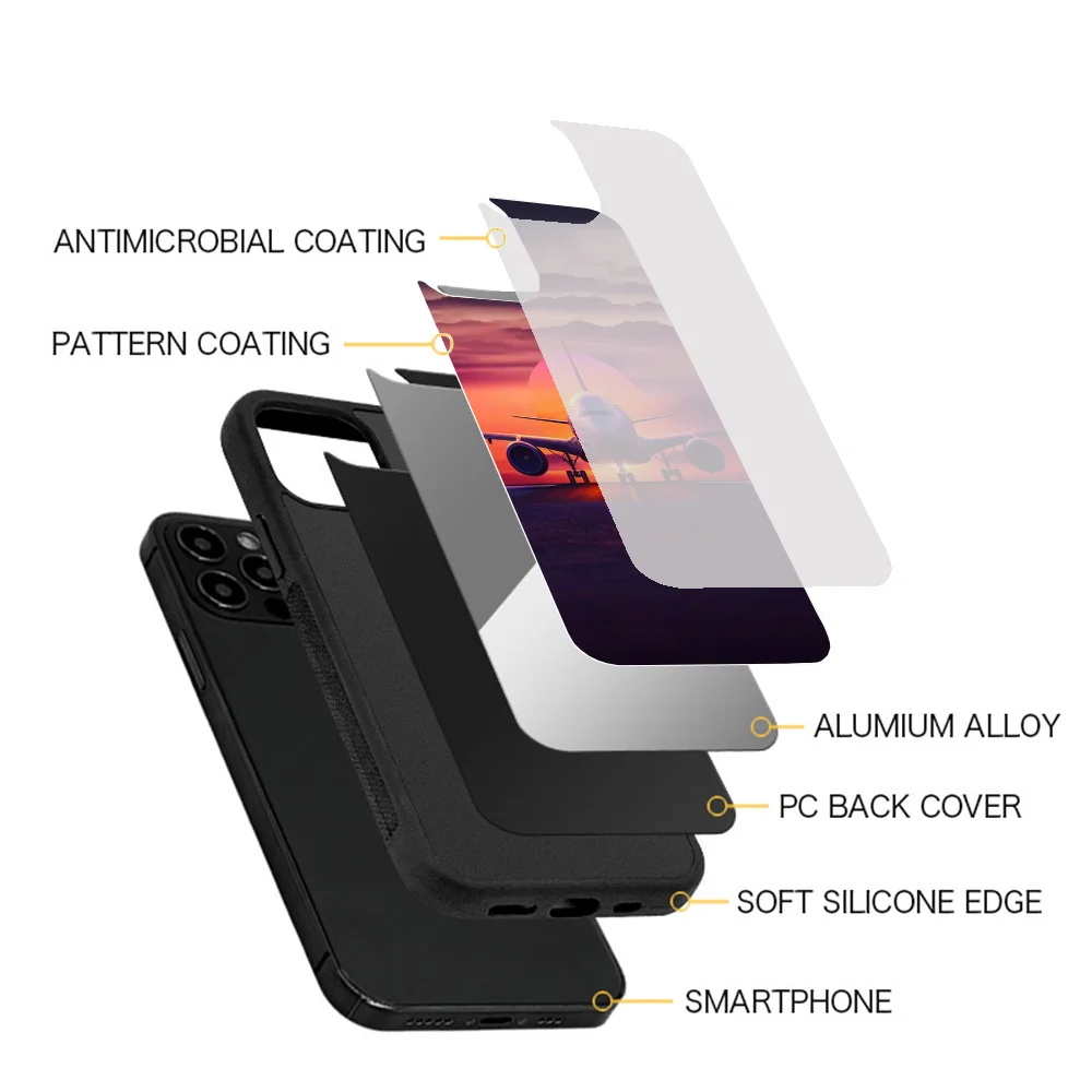 Travel Aircraft Airport Take Off Phone Case For IPhone 16 16pro 16plus 16promax Pro Plus Max Mirror Acrylic PC TPU Cover