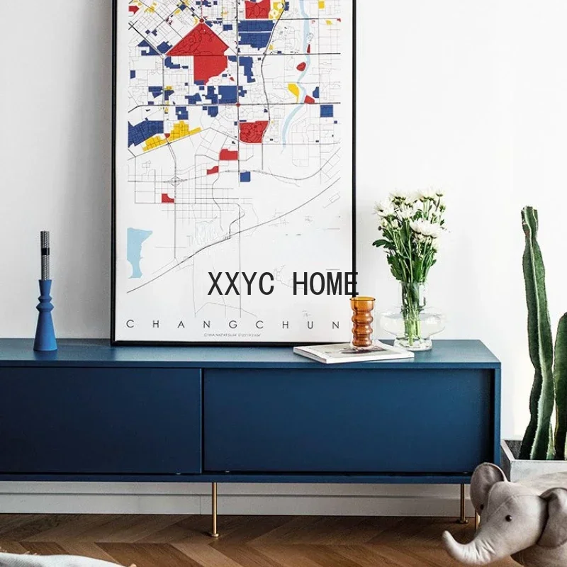 

Modern Minimalist Nordic Light Luxury Long Cabinet European Bedside Cabinet Bedroom Floor Cabinet