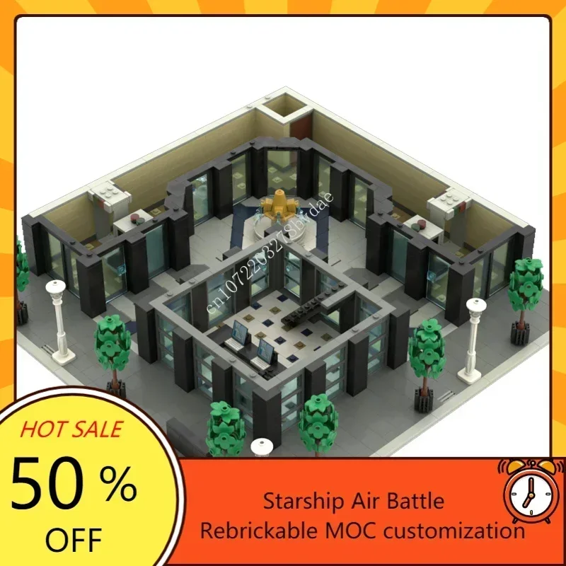 10096PCS Custom MOC Federal Building With Law Enfocement Street View DIY Education Assembly Puzzle Children birthday Toys Gifts