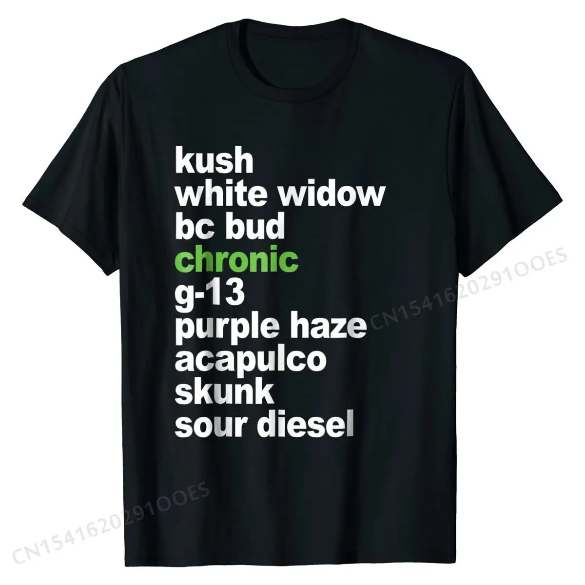 Weed List top Cannabis Medical  Strains T-Shirt Birthday Cotton Men Tops Shirt Printed On Funny Tshirts