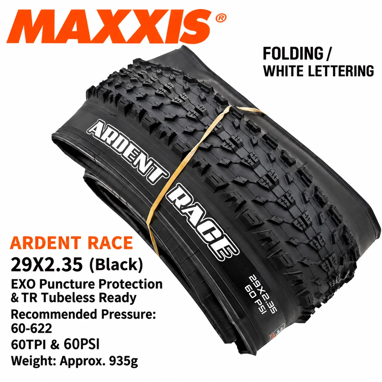 MAXXIS Ardent Race 29x2.35 MTB-Reifen EXO-Schutz TR Tubeless Ready 60TPI Faltbarer Mountainbike-Reifen – Detail 7