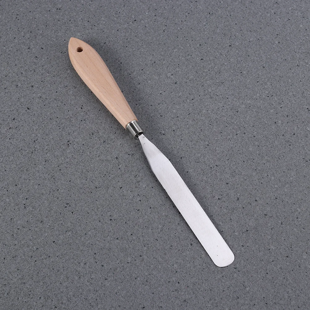 

2pcs Oil Painting Scraper Stainless Steel Pigment Mixing Tool Durable Spatula Smooth Edges For Artists Students Teachers