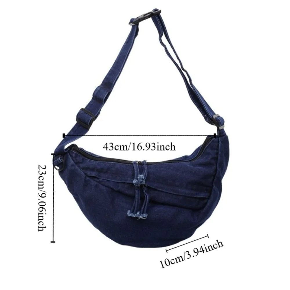 مزاجه النمط الأمريكي قماش زلابية حقيبة حزام قابل للتعديل Harajuku الدنيم حقيبة كروسبودي سستة الرجعية حقيبة تحت الإبط المرأة