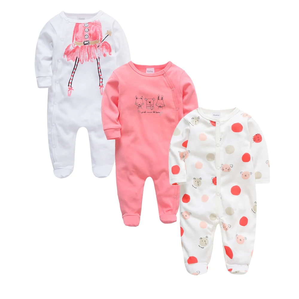 New Style Baby Girls Romper 3 Pcs/lot 0-12M Dot Design Lovely Girl Clothes Spring Autumn Long Sleeve Overalls Jumpsuit